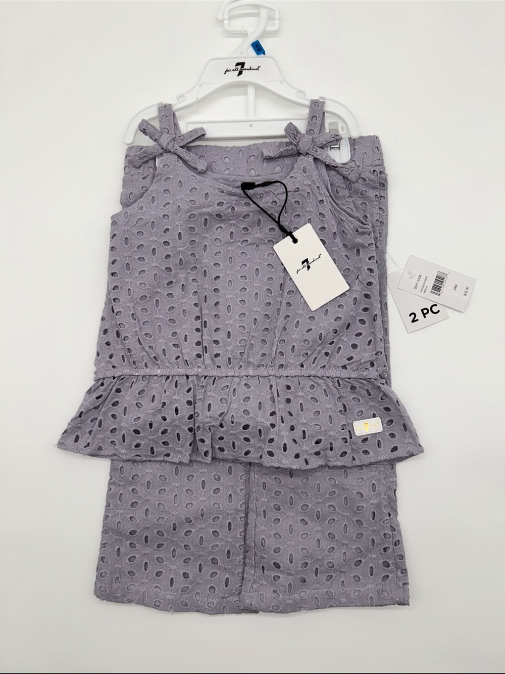 7 For All Mankind Girls 24M Lavender Eyelet Set